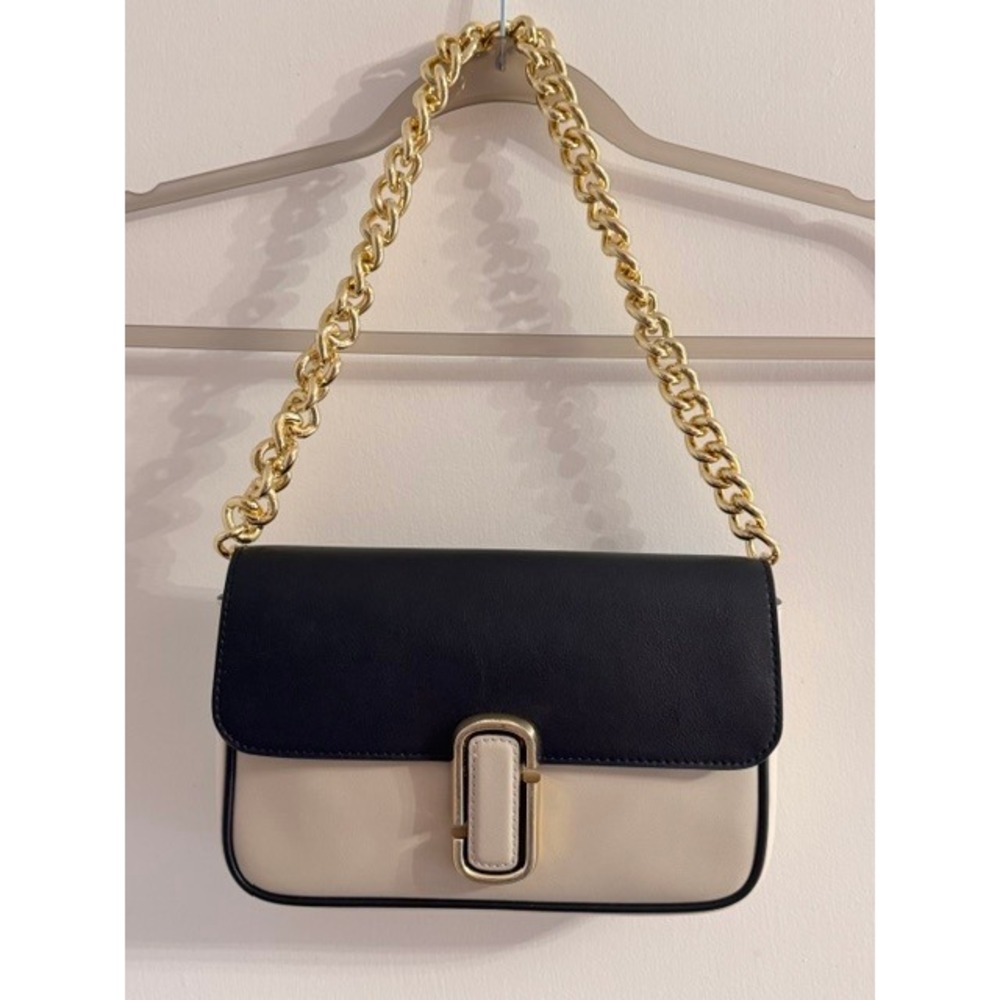 Marc Jacobs J Marc Cross/Shoulder Bag Black Cream Colorblock Leather - Picture 6 of 16